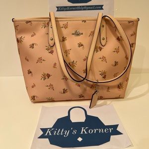 Pink Mystical Floral Print Coach Bag